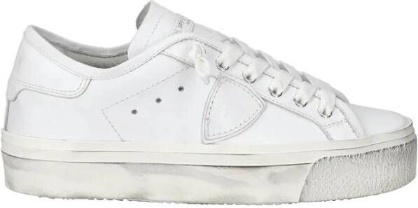 Philippe Model Witte lage top sneakers met verontruste rubberen zool White Dames