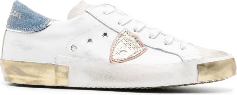 Philippe Model Italiaanse Sneakers met Contrasterend Hiel Detail White Dames