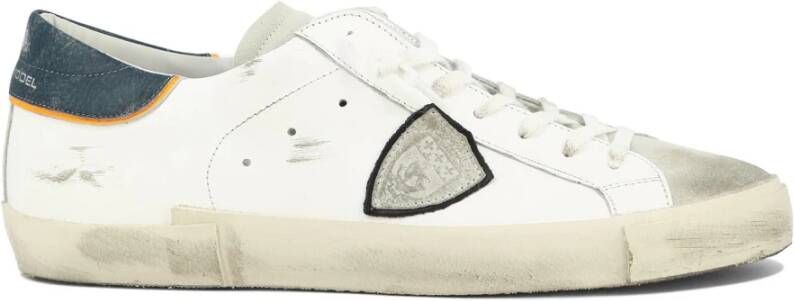 Philippe Model Witte Sneakers Vintage Stijl Leer Multicolor