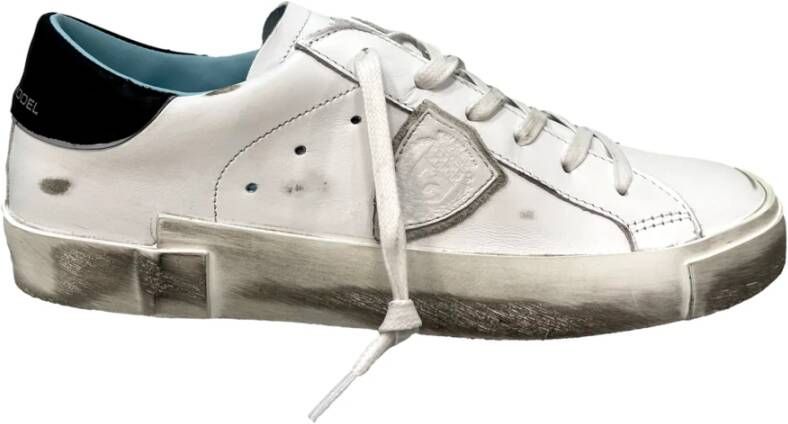 Philippe Model Witte lage top sneakers met verontrustende details White