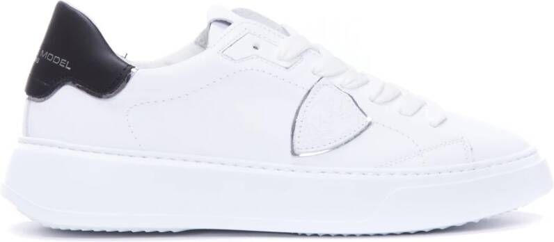 Philippe Model Temple Low Blanc Noir Sneakers High-Fashion Leren Sneakers White Heren