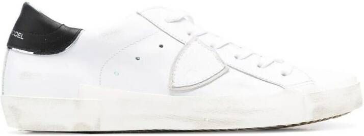 Philippe Model Witte lage top sneakers met verontrustende details White