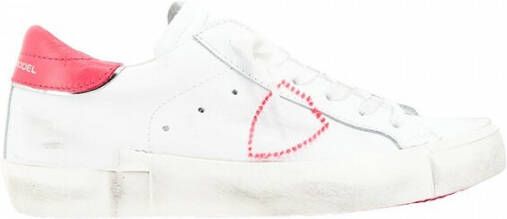 Philippe Model Dames Leren Sneakers met Python Print Details White Dames