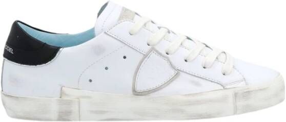 Philippe Model Witte lage top sneakers met verontrustende details White