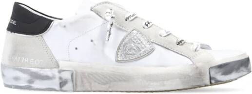 Philippe Model Paris X Sneaker van leer en wit suède met zwarte spoiler Wit - Foto 15