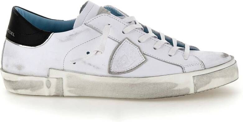 Philippe Model Witte lage top sneakers met verontrustende details White