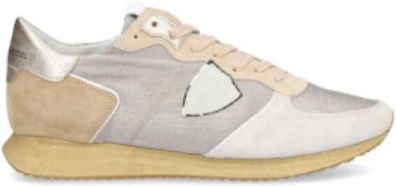 Philippe Model Stijlvolle lage top sneakers in grijs bruin en wit