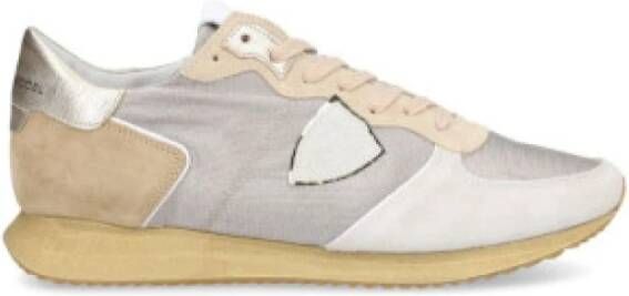 Philippe Model Stijlvolle lage top sneakers in grijs bruin en wit Gray Dames