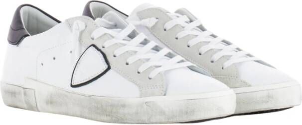 Philippe Model Witte leren sneakers met contrasterende hiel White Heren - Foto 3