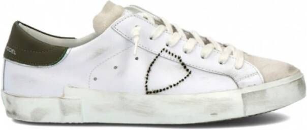 Philippe Model Witte Leren Sneakers met Iconische Details White Heren