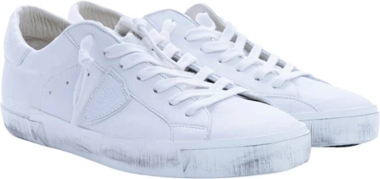 Philippe Model Witte Sneakers met Uniek Ambachtelijk Ontwerp White Heren