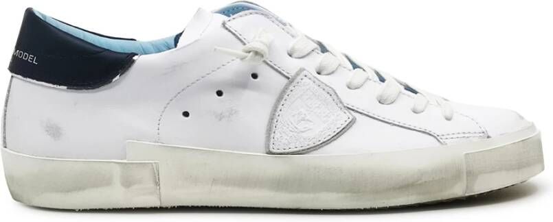 Philippe Model Witte lage top sneakers met verontrustende details White