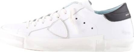 Philippe Model Witte lage top sneakers met verontrustende details White