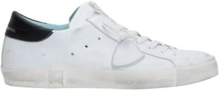 Philippe Model Witte lage top sneakers met verontrustende details White