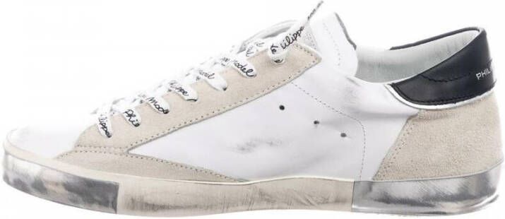 Philippe Model Paris X Sneaker van leer en wit suède met zwarte spoiler Wit - Foto 11