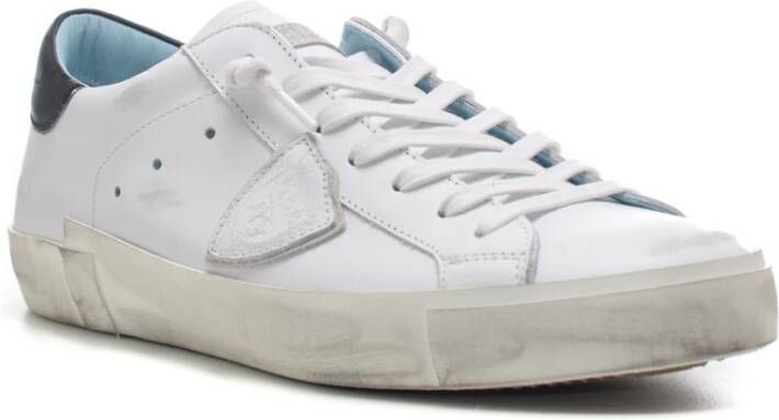 Philippe Model Witte lage top sneakers met verontrustende details White