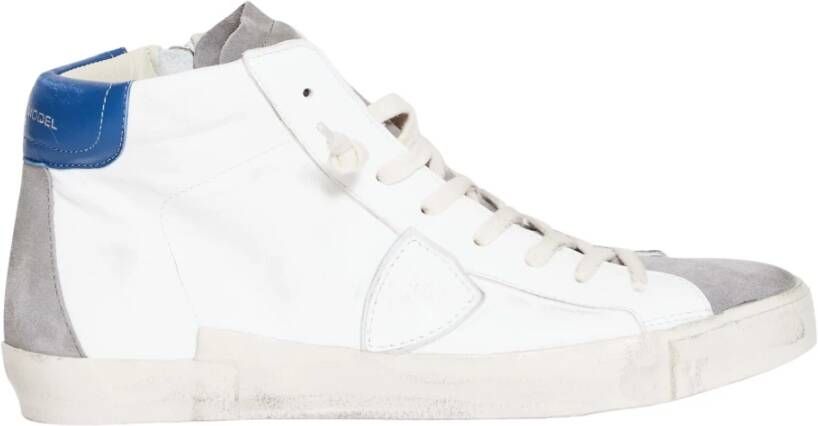 Philippe Model Vintage leren sneakers met spiegeleffect White Heren