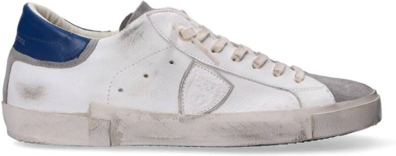 Philippe Model Witte lage top sneakers met asymmetrische band White