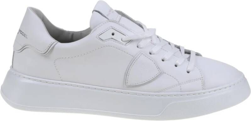 Philippe Model Mens Leather Sneakers Temple Wit Heren