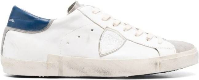 Philippe Model Witte lage top sneakers met asymmetrische band White