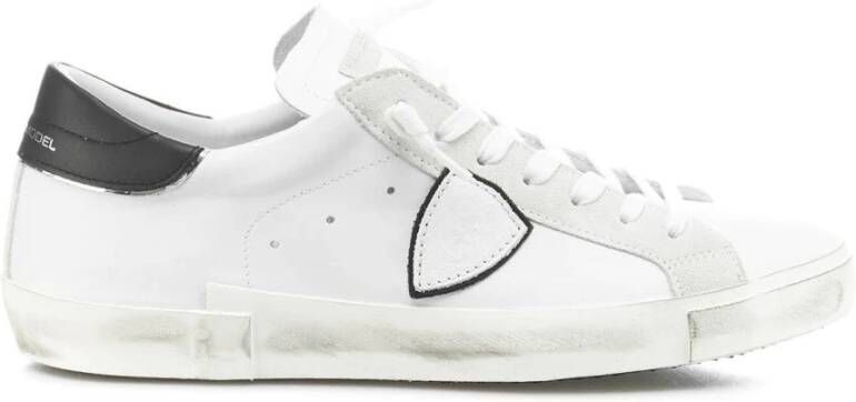 Philippe Model Witte leren sneakers met contrasterende hiel White Heren - Foto 4