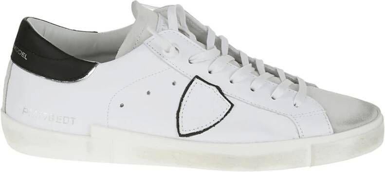 Philippe Model Witte Leren Sneakers met Iconische Details White Heren