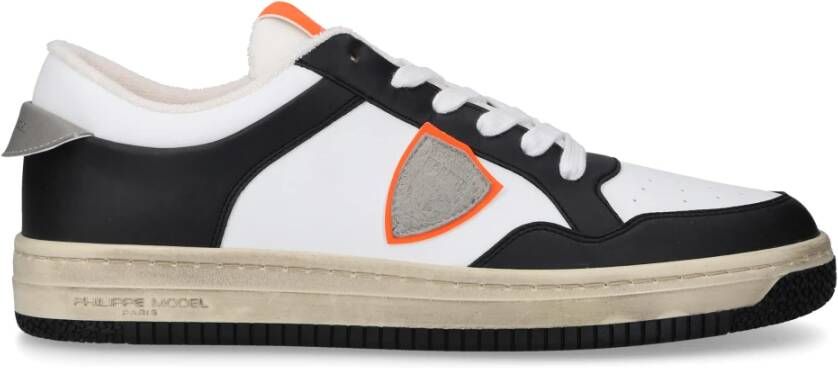 Philippe Model Witte Leren Herensneakers Klassieke Stijl en Comfort White Heren