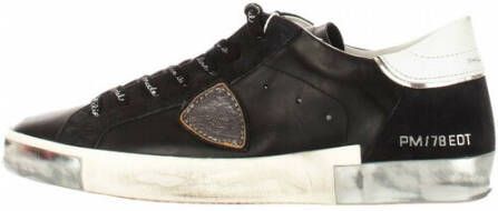 Philippe Model Zwarte en zilveren leren en suède Paris X Sneakers Black - Foto 12