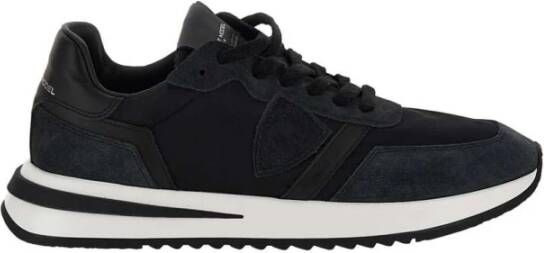 Philippe Model Zwarte Suède Leren Sneakers voor Mannen Black Heren
