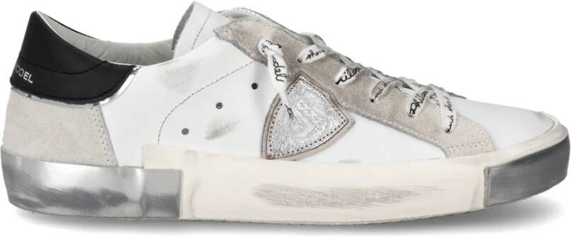 Philippe Model Paris X Sneaker van leer en wit suède met zwarte spoiler Wit - Foto 7