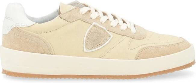 Philippe Model Stijlvolle Lage Top Sneakers Beige Heren