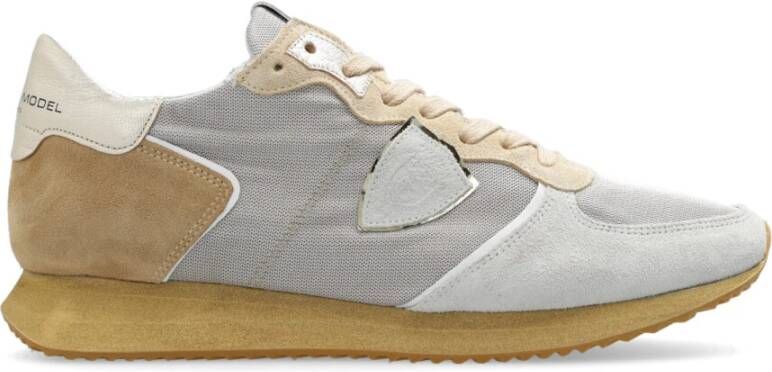 Philippe Model Stijlvolle lage top sneakers in grijs bruin en wit Gray Dames