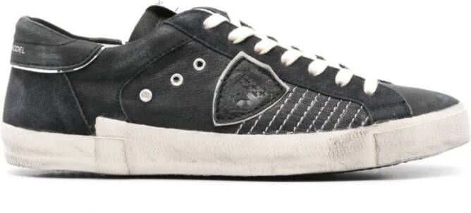 Philippe Model Zwarte Tennissneakers met Riviera-stijl Black Heren