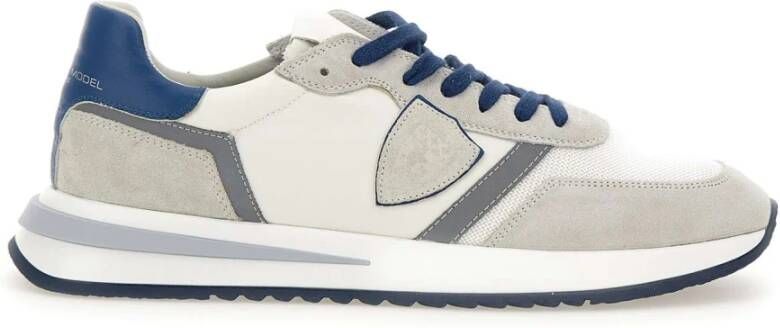 Philippe Model Tropez 2.1 Low Mondial Pop Wit Blauw Sneakers White Heren