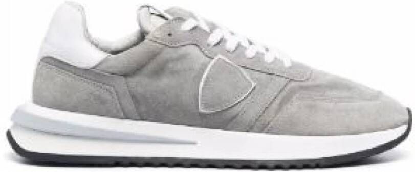 Philippe Model Italiaanse Suède Stijlvolle Heren Sneakers Gray Heren - Foto 2