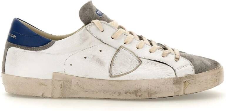 Philippe Model Witte lage top sneakers met asymmetrische band White