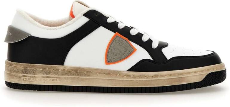 Philippe Model Witte Leren Herensneakers Klassieke Stijl en Comfort White Heren