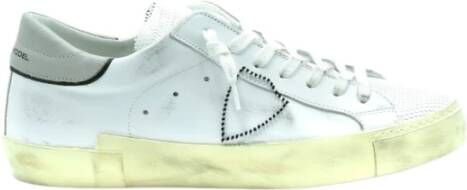 Philippe Model Suede Canvas Sneakers White Heren