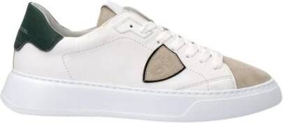 Philippe Model West Wit Groene Sneaker Temple Low White Heren