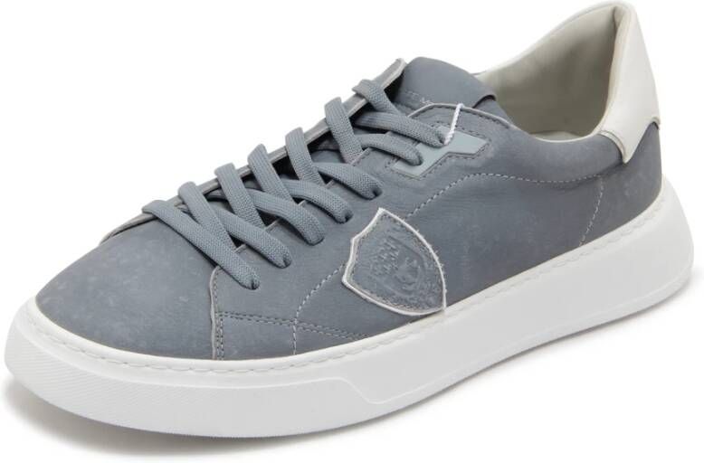 Philippe Model Blauwe Suède Lichtgewicht Sneakers Blue Heren