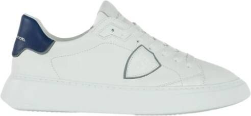 Philippe Model Witte lage sneakers met bovenwerk van kalfsleer White Heren