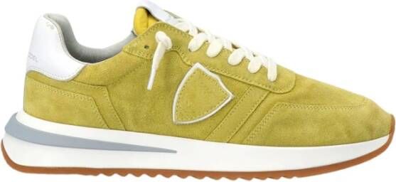 Philippe Model Lime Lage Sneakers met Rubberen Zool Yellow Dames