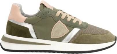Philippe Model Glamoureuze Metallic Sneakers voor modebewuste Green