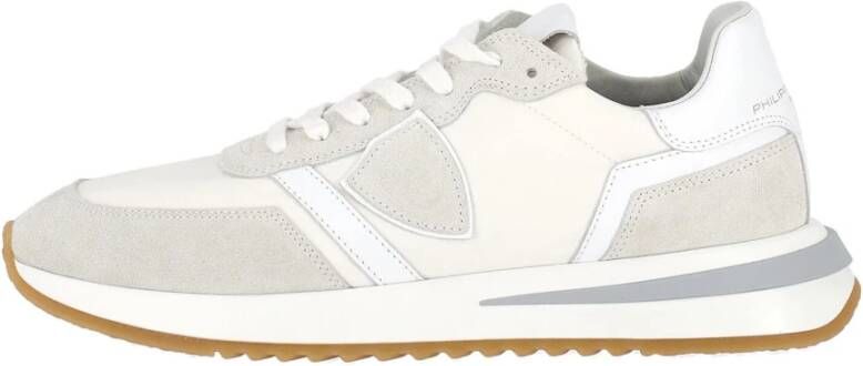 Philippe Model Ivoor Leren Sneakers met Contrasterende Details Beige Heren