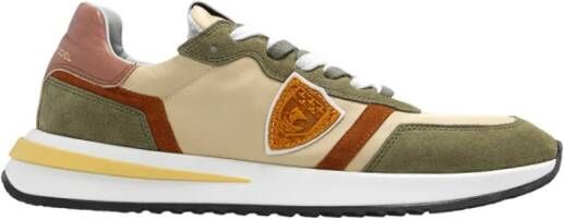 Philippe Model Beige Sneakers met Nylon en Suède Beige Dames