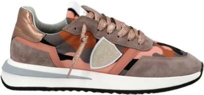 Philippe Model Grijs Roze Camouflage Sneakers Roze Dames