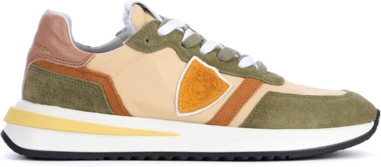 Philippe Model Beige Sneakers met Nylon en Suède Beige Dames