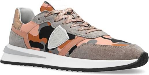 Philippe Model Grijs Roze Camouflage Sneakers Roze Dames