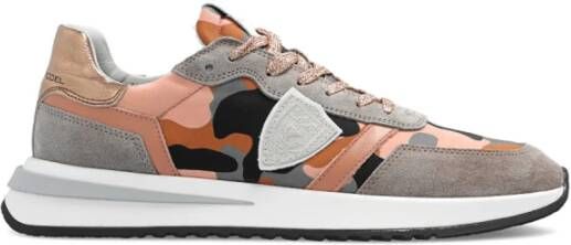 Philippe Model Grijs Roze Camouflage Sneakers Roze Dames