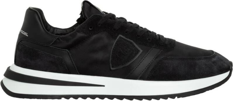 Philippe Model Zwarte Suède Leren Sneakers voor Mannen Black Heren